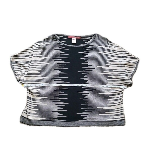 Beyond Threads Pima Black Ecru Geometric Print Short Sleeve Pullover/top Size XL - Picture 4 of 9